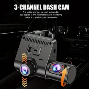 Camera Auto 2.0 inch 3 canale DVR HD 1080P 3 lentile Camera interior spate Cameră în trei direcții DVR-uri Recorder Video Mini Cameră