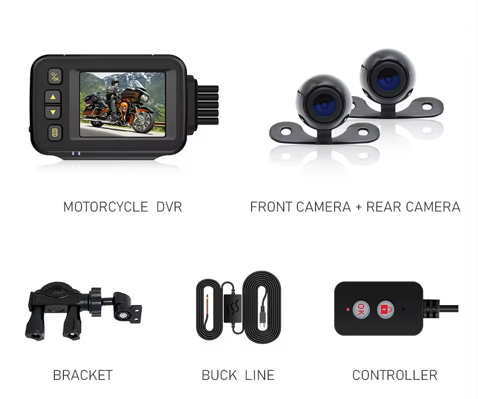 Cameră DVR moto cu două lentile 2.0 pollici 720P HD Moto Dual-lente Ghid Înregistrare